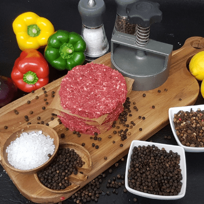 Caramalised Onion & Black Pepper Burgers